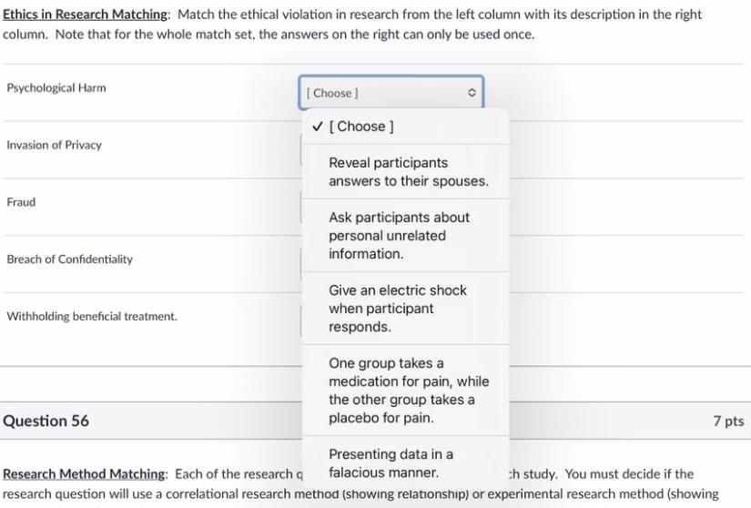 Solved Ethics In Research Matching Match The Ethical Chegg