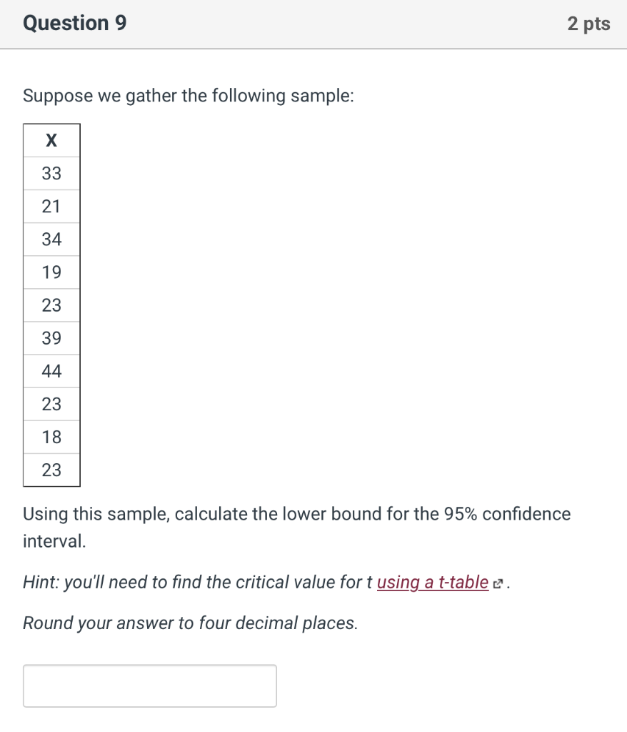 Solved Question 8 2 Pts Suppose We Gather The Following Chegg