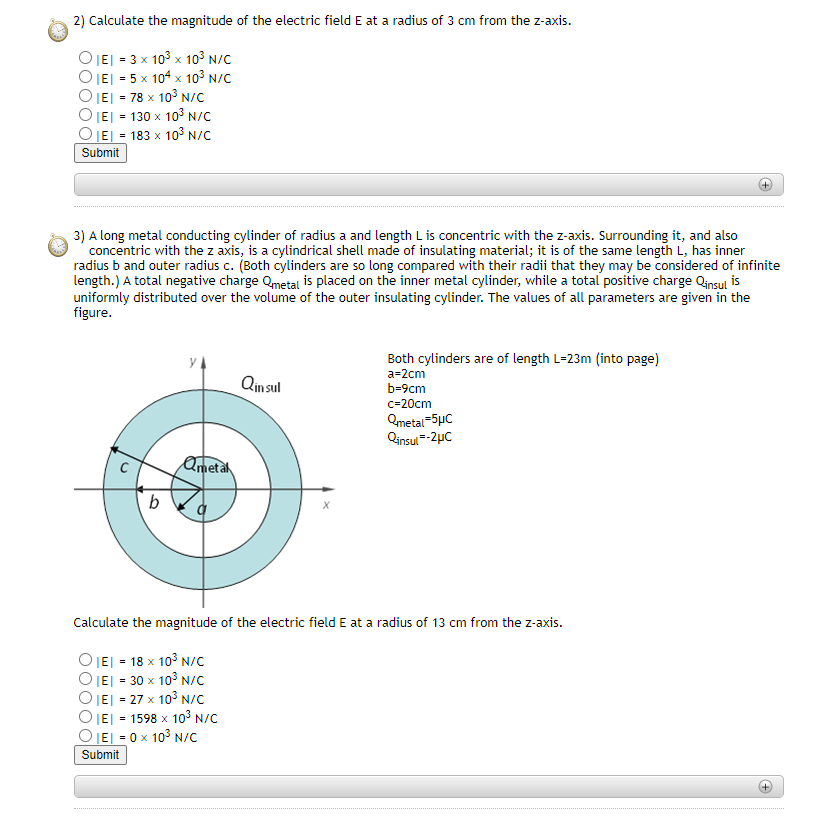 A Long Metal Conducting Cylinder Of Radius A And Chegg