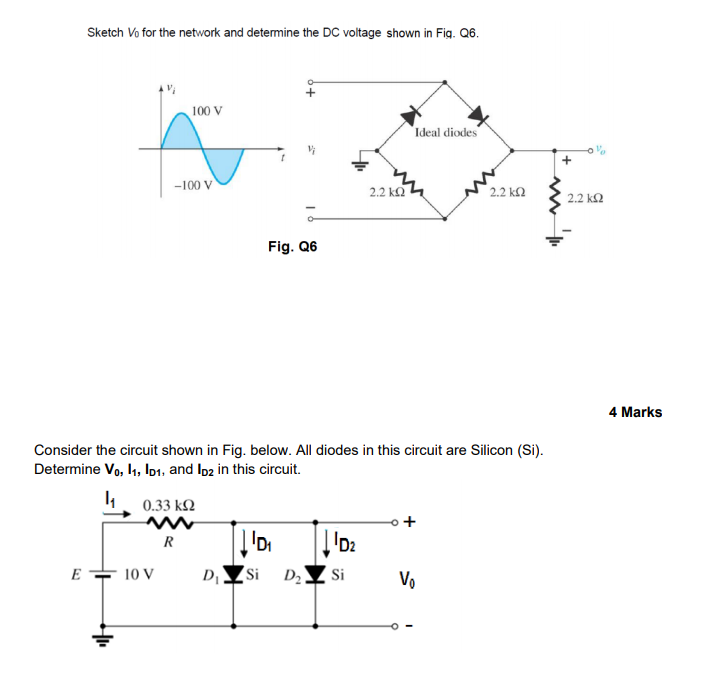 Solved Sketch Vo For The Network And Determine The Dc Chegg