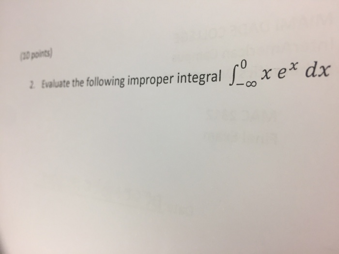 Solved 20 Points Evaluate The Following Improper Integral Chegg