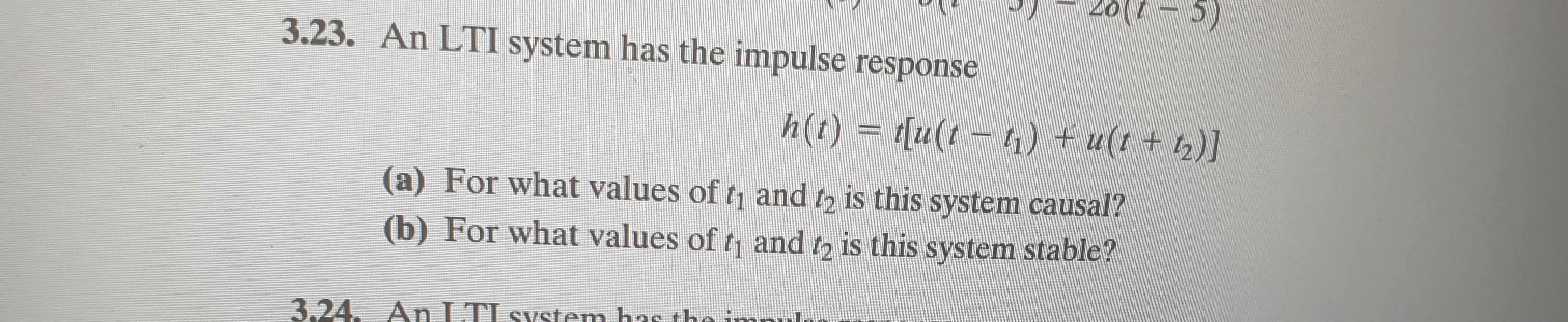 Solved An Lti System Has The Impulse Response