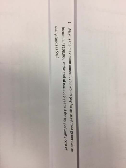 Question What Is The Maximum Amount You Would Pay For An Asset That