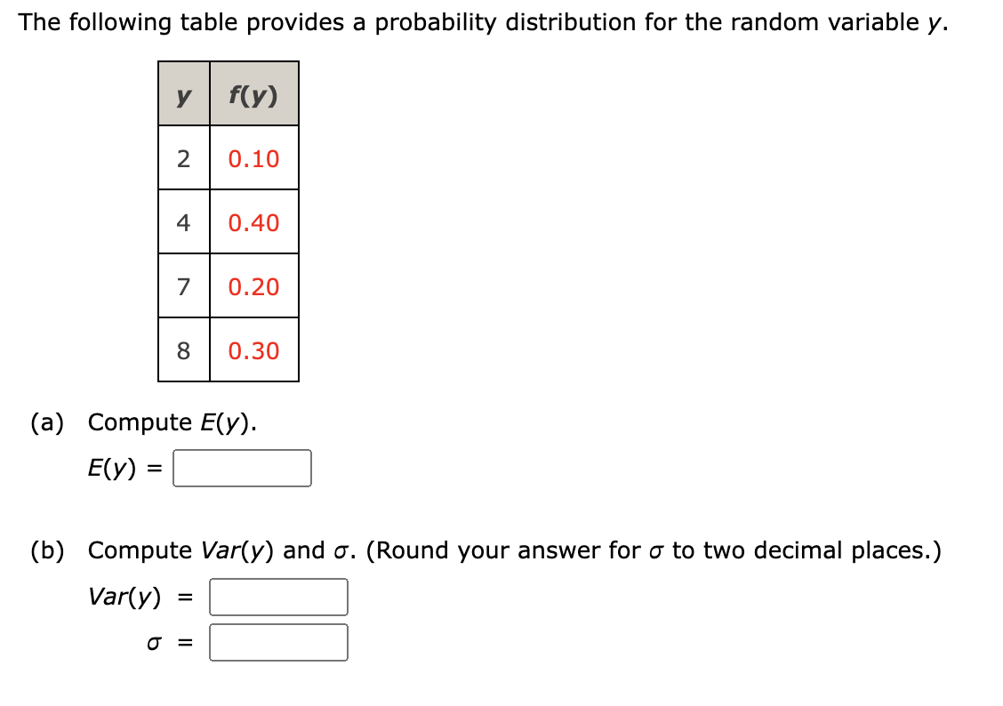 Solved The Following Table Provides A Probability Chegg