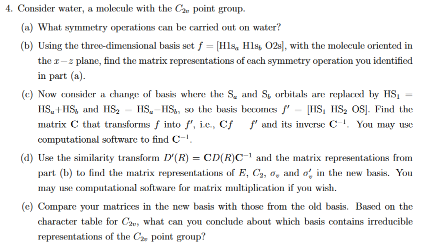 Consider Water A Molecule With The C V Point Chegg