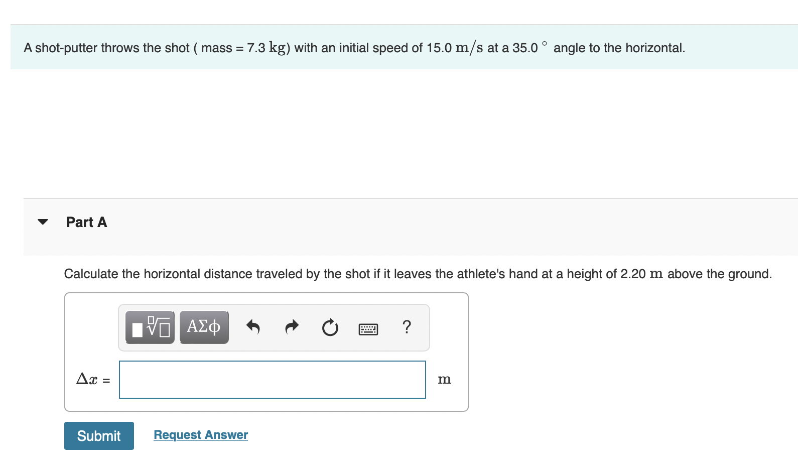 Solved A Shot Putter Throws The Shot Mass Kg With Chegg