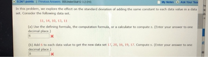 Solved Points Previous Answers Bbunderstat Chegg