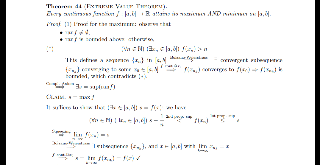 Solved Theorem Extreme Value Theorem Every Continuous Chegg