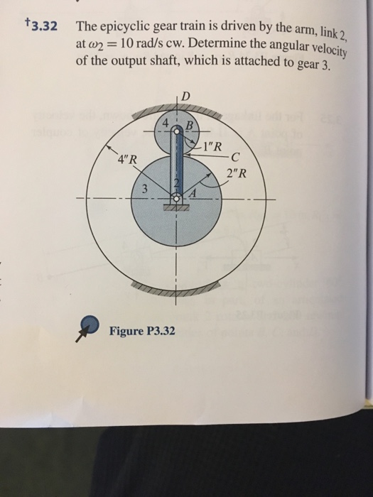 Solved 3 32 The Epicyclic Gear Train Is Driven By The Arm I Chegg