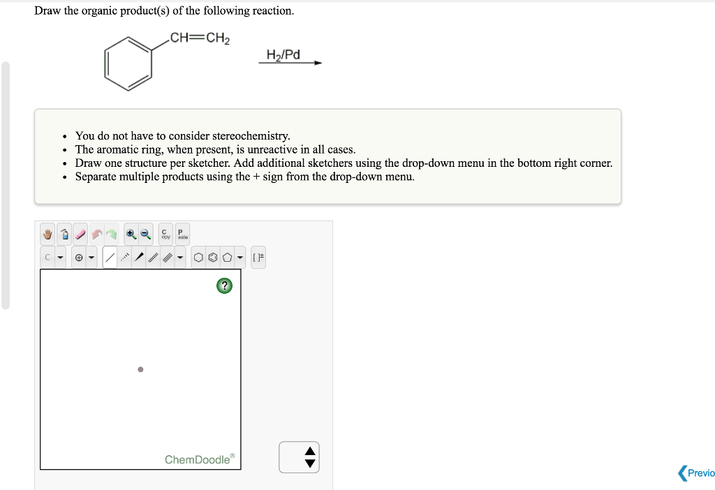 Solved Draw The Organic Product S Of The Following Reaction Chegg