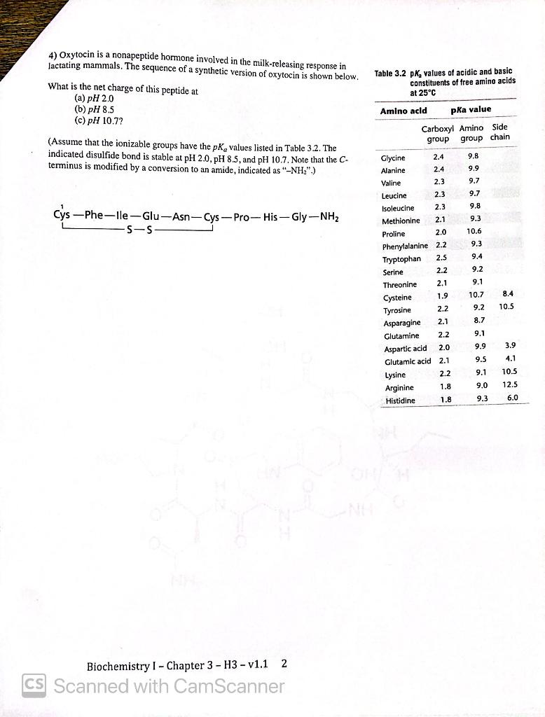 Solved 4 Oxytocin Is A Nonapeptide Hormone Involved In The Chegg