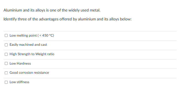 Solved Aluminium And Its Alloys Is One Of The Widely Used Chegg