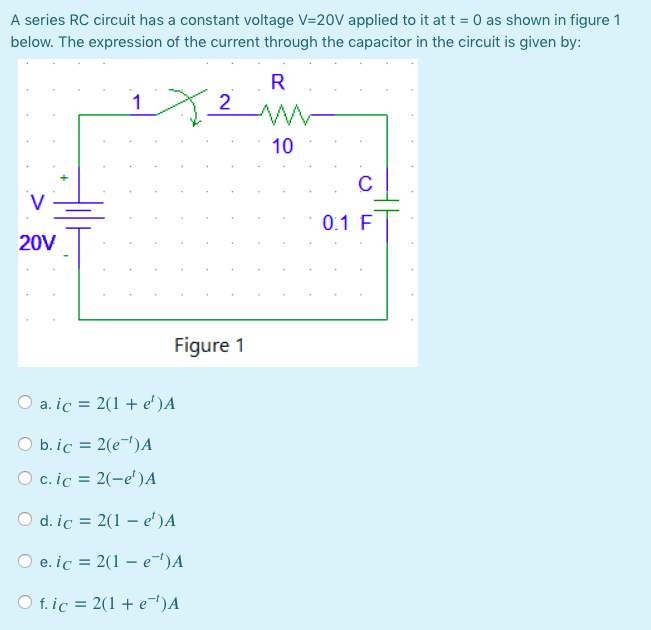 Solved A Series Rc Circuit Has A Constant Voltage V V Chegg