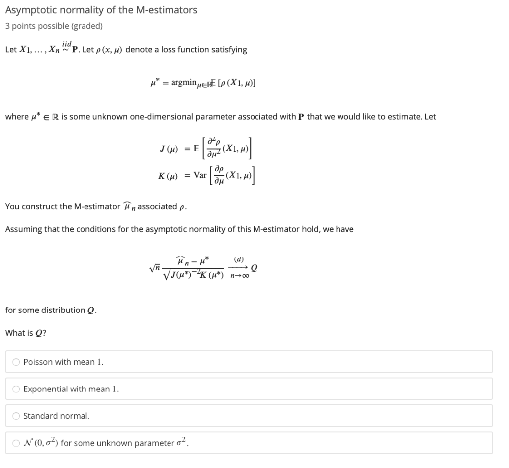 Solved Asymptotic Normality Of The M Estimators Points Chegg