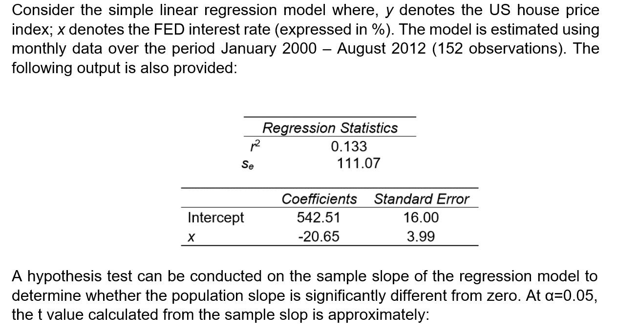 Solved Consider The Simple Linear Regression Model Where Y Chegg