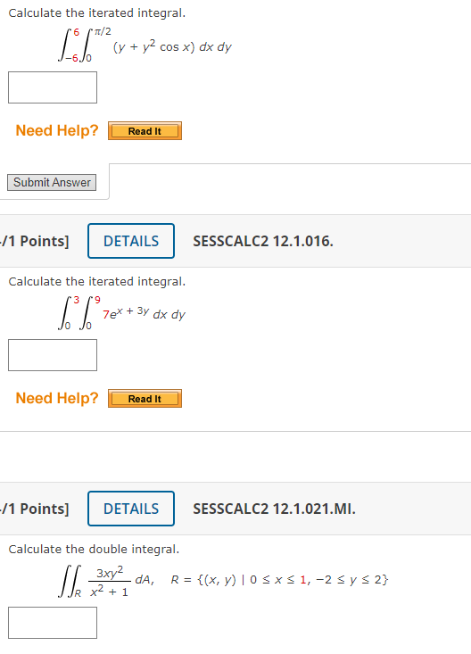 Solved Calculate The Iterated Integral Chegg