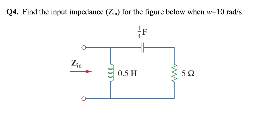 Solved Q Find The Input Impedance Zin For The Figure Chegg