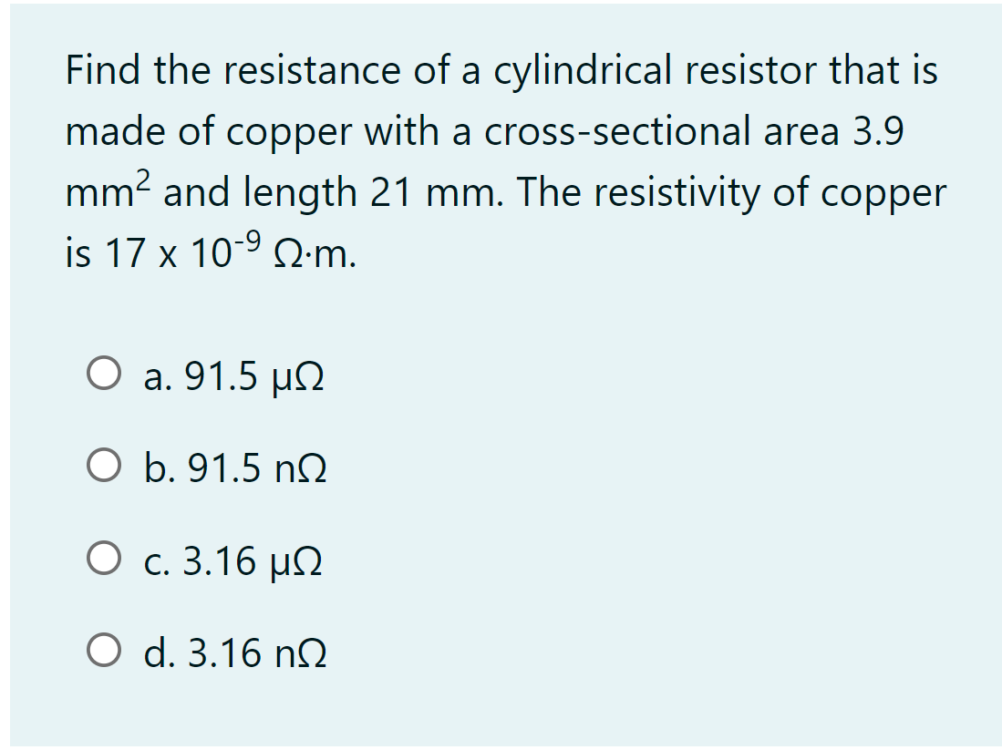 Solved Find The Resistance Of A Cylindrical Resistor That Is Chegg