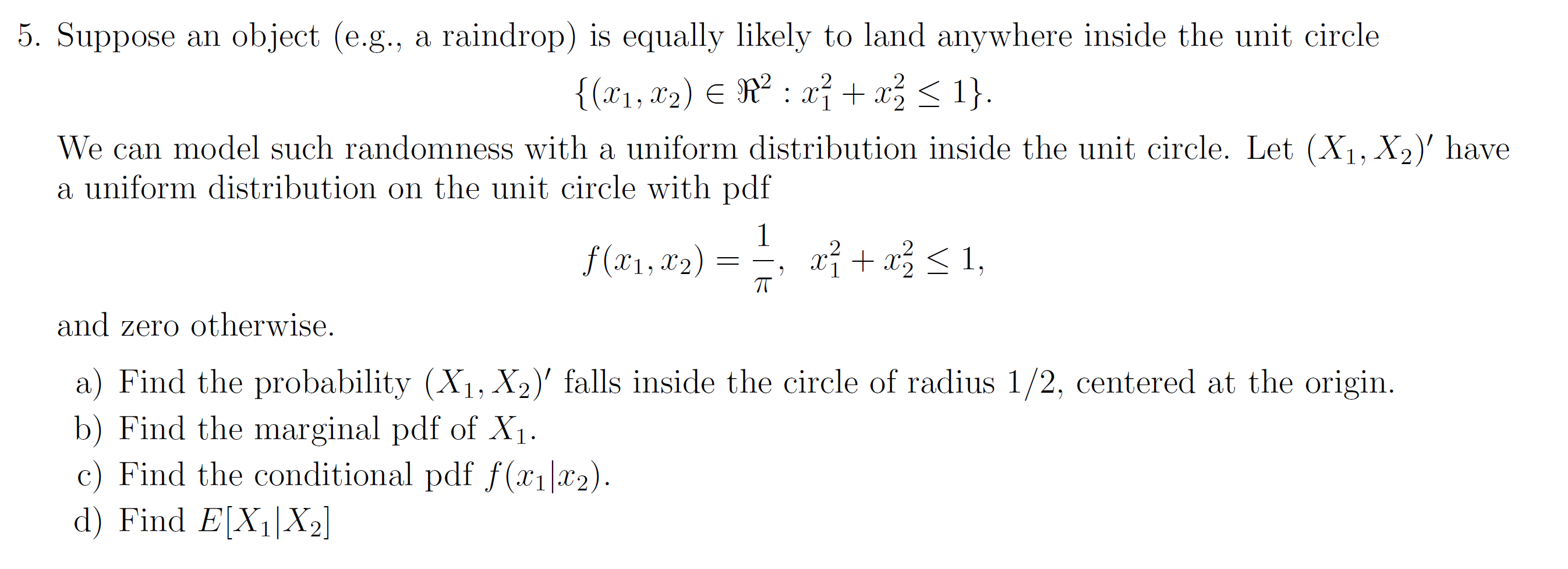 Solved x1 x2 ℜ2 x12 x221 We can model such randomness Chegg