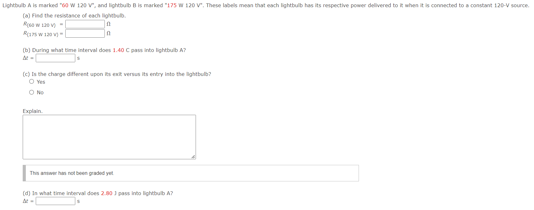 Solved Lightbulb A Is Marked 60 W 120 V And Lightbulb B Chegg