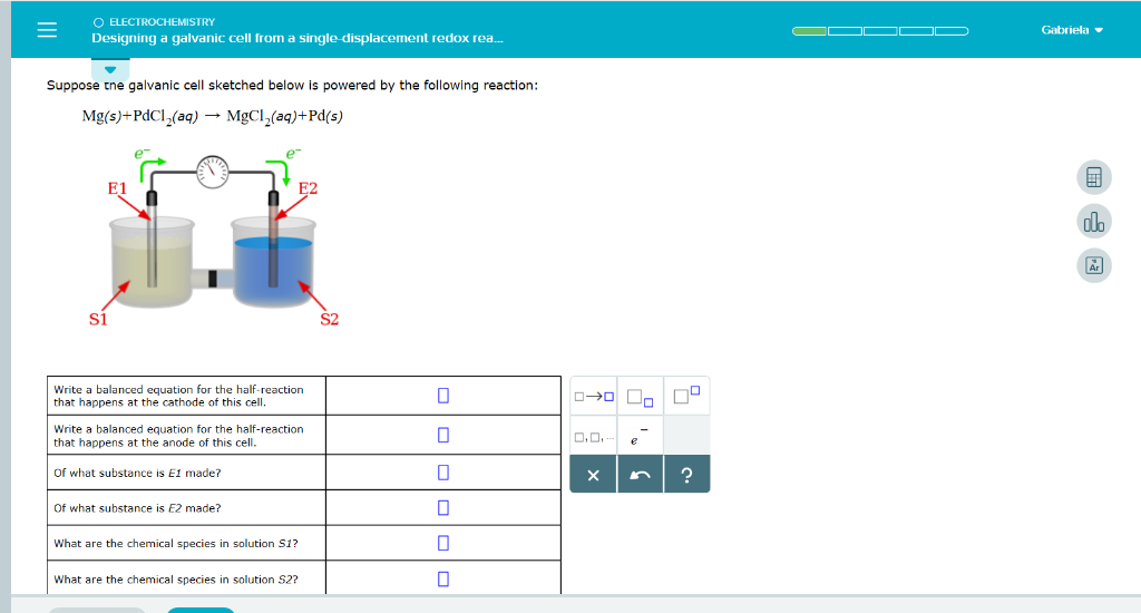 Solved O Electrochemistry Designing A Galvanic Cell From A Chegg