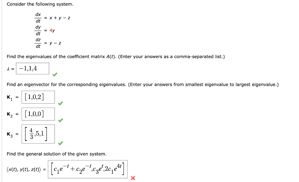 Solved Consider The Following System X Y Z Dx Dt Dy Chegg