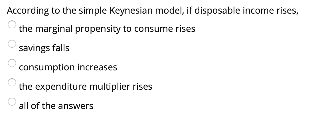 Solved According To The Simple Keynesian Model If Chegg