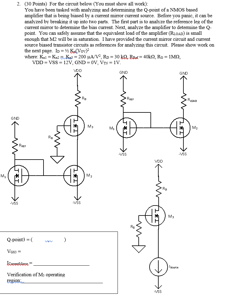 Solved 2 30 Points For The Circuit Below You Must Show Chegg