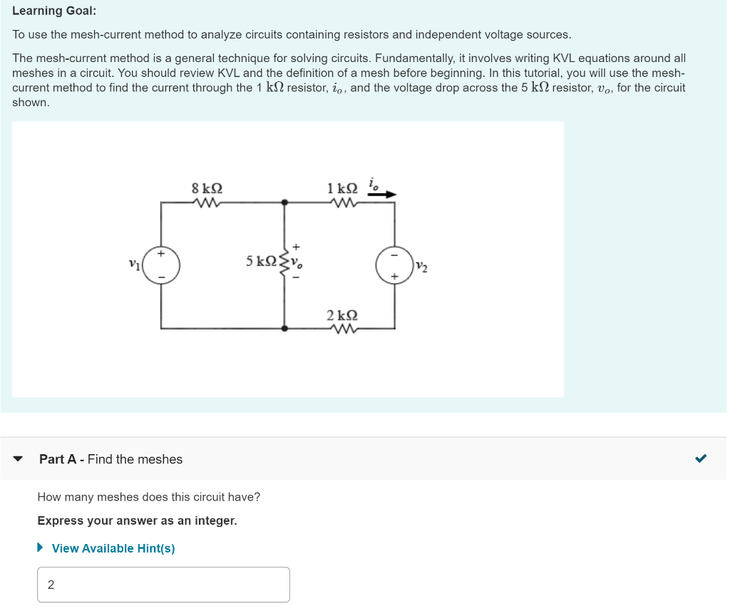 Solved Learning Goal To Use The Mesh Current Method To Chegg