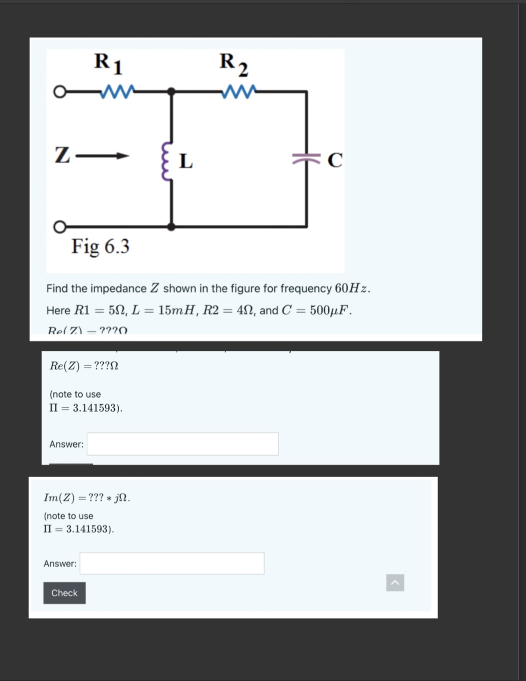 Solved Find The Impedance Z Shown In The Figure For Chegg