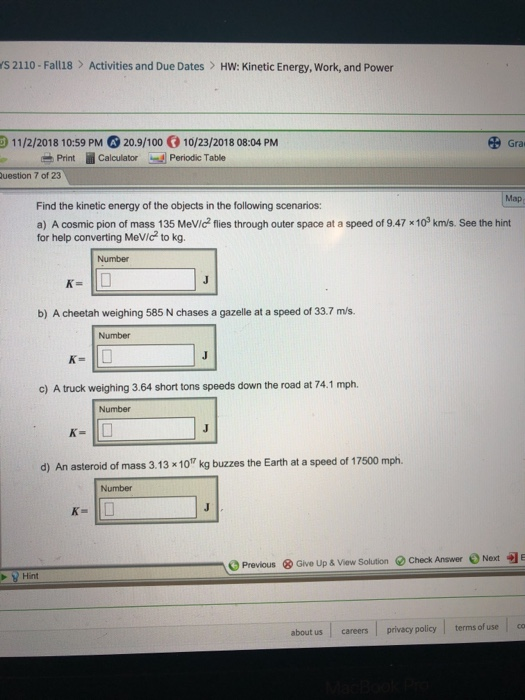 Solved S Fall Activities And Due Dates Hw Kinetic Chegg