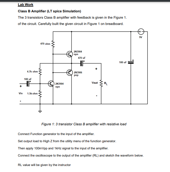 Solved In This Lab You Will Build Class B And Class Ab Chegg