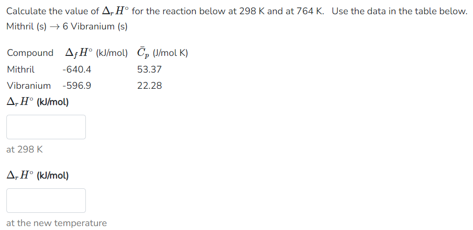 Solved Calculate The Value Of Delta R H Circ