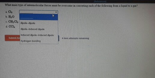 Solved What Main Type Of Intermolecular Forces Must Be Chegg