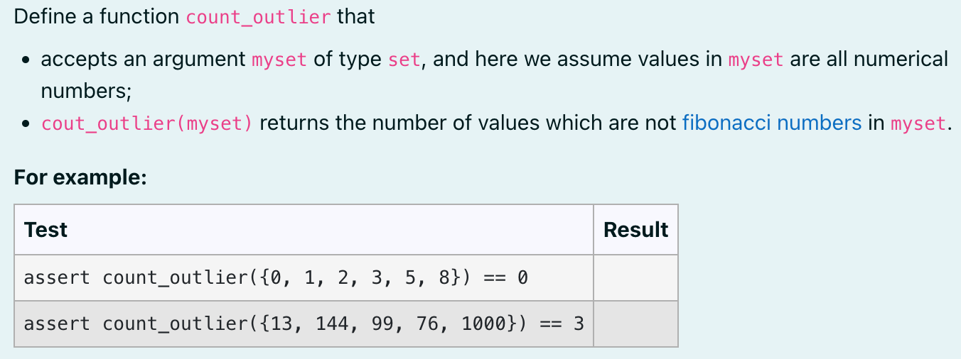 Solved Define A Function Count Outlier That Accepts An Chegg