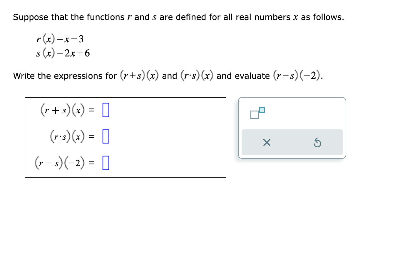 Solved Suppose That The Functions R And S Are Defined For Chegg