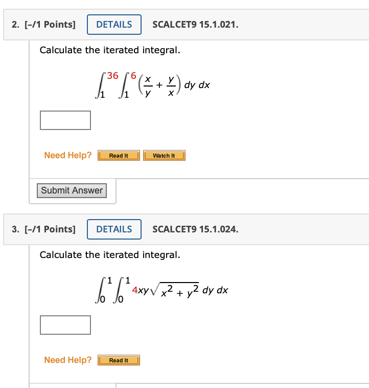 Solved Calculate The Iterated Integral Yx Xy Dydx Chegg