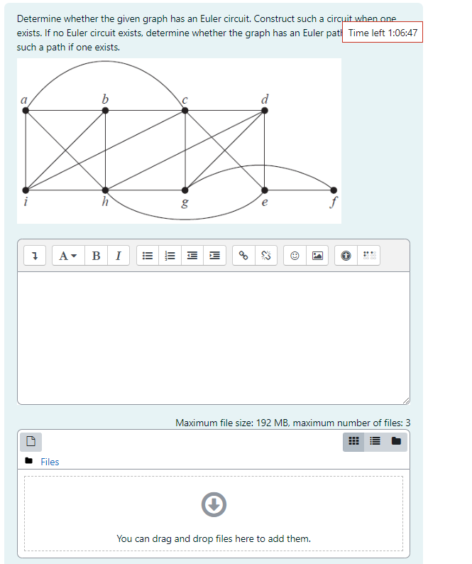 Solved Determine Whether The Given Graph Has An Euler Chegg