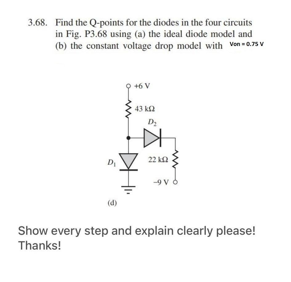 Solved Find The Q Points For The Diodes In The Four Chegg