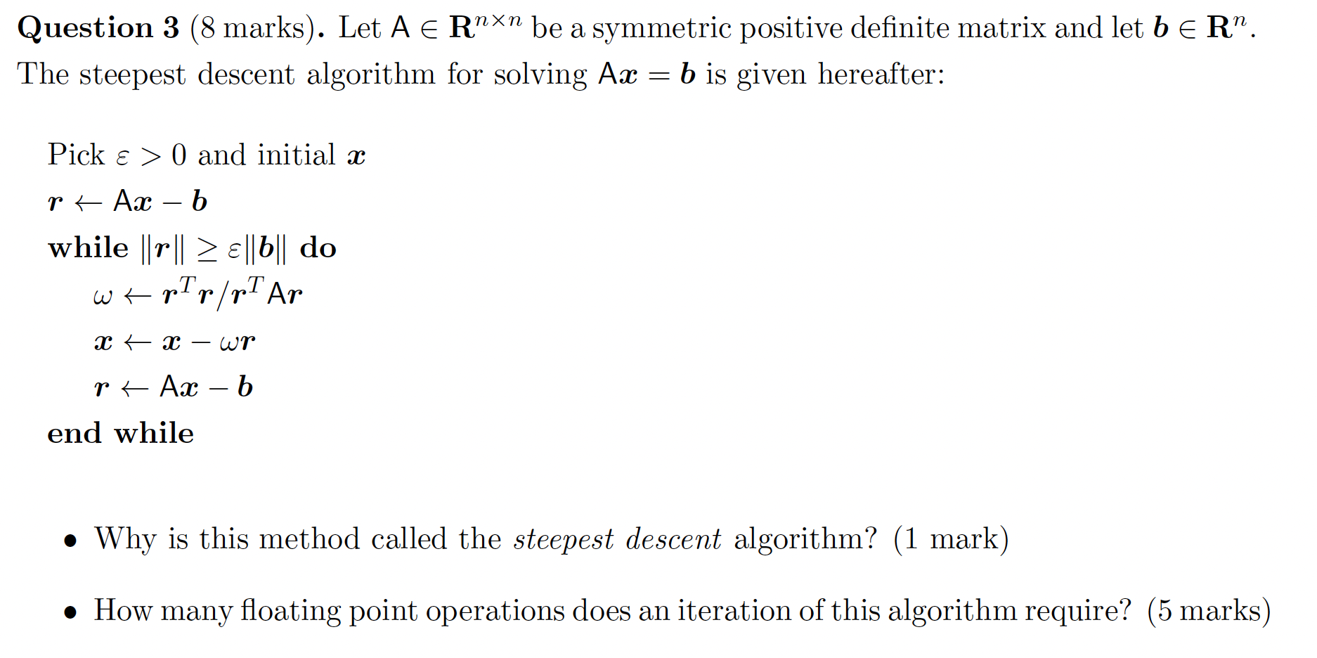 Solved Question 3 8 Marks Let AE Rnxn Be A Symmetric Chegg