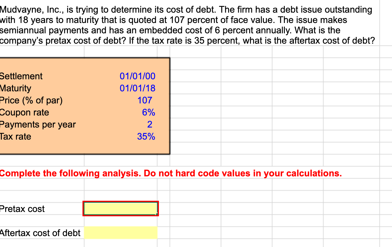 Solved Mudvayne Inc Is Trying To Determine Its Cost Of Chegg