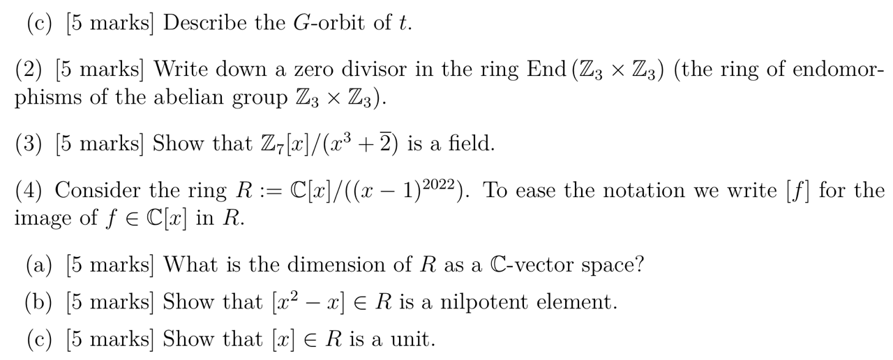 Solved Question 2 40 Marks 1 Let G S4 Then G Chegg