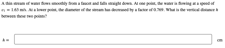 Solved A Thin Stream Of Water Flows Smoothly From A Faucet Chegg