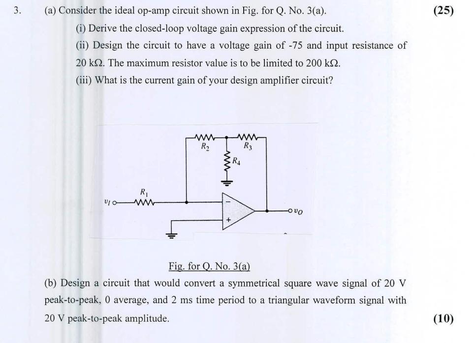 Solved A Consider The Ideal Op Circuit Shown In Fig Chegg