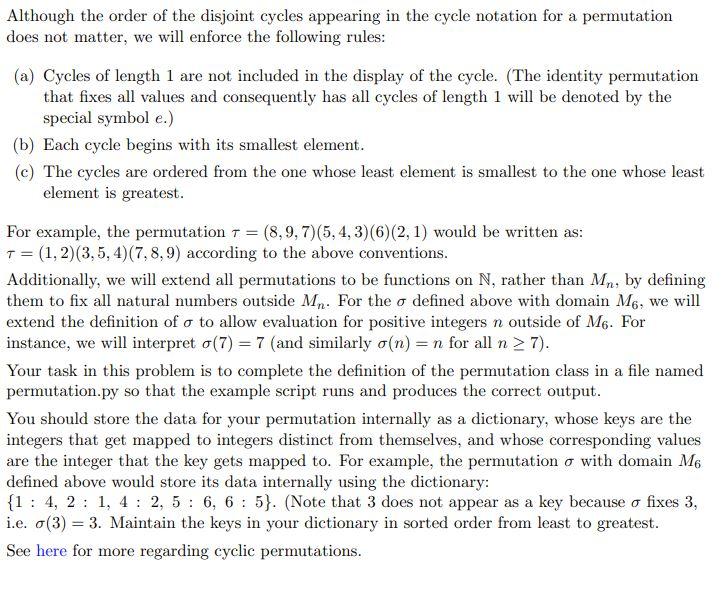 Solved In Abstract Algebra The Symmetric Group Sn Is The Chegg