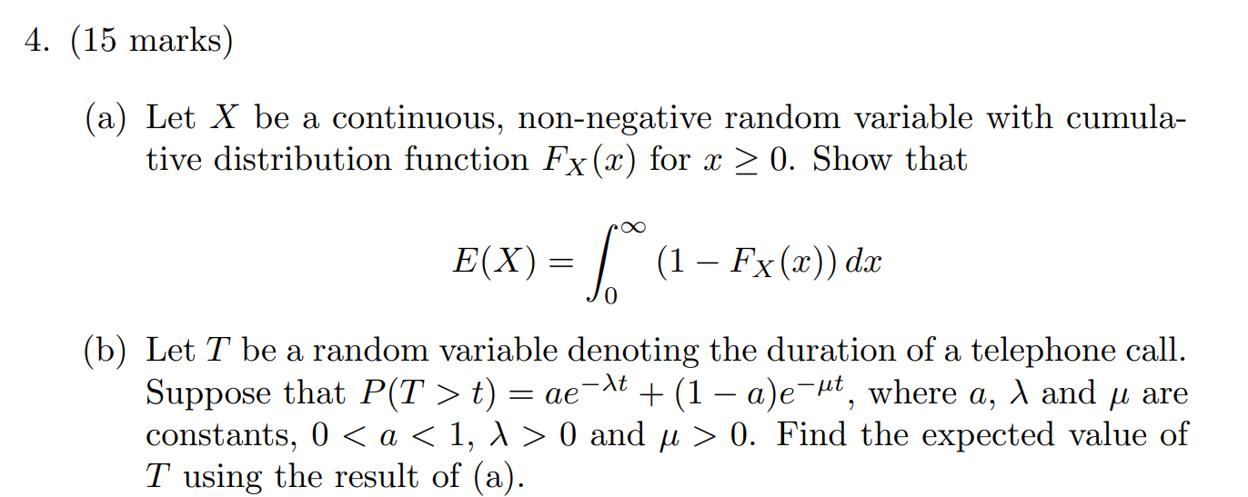 Solved A Let X Be A Continuous Non Negative Random Chegg