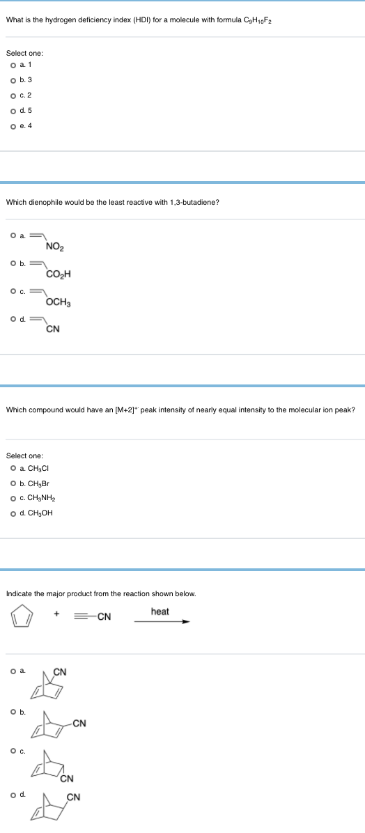 Solved What Is The Hydrogen Deficiency Index HDI For A Chegg