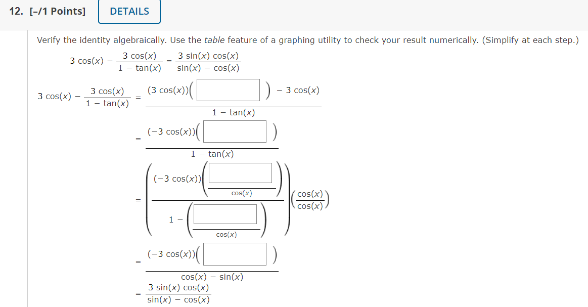 Solved Verify The Identity Simplify At Each Step Chegg