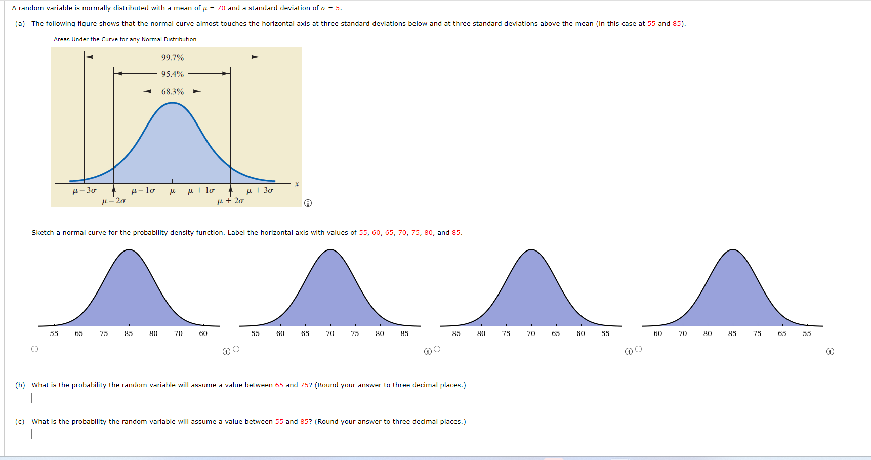 Solved A Random Variable Is Normally Distributed With A Mean Chegg