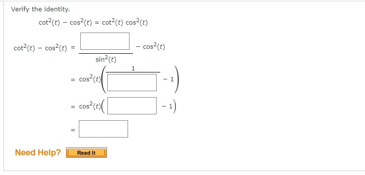 Solved Verify The Identity Tan Cot Sec Csc Use A Chegg